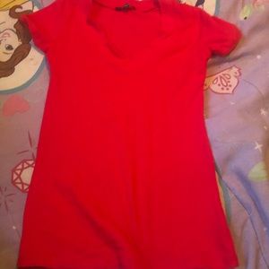 Red V Neck Tee